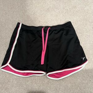 Old Navy Black and Pink Athletic Shorts with Dolphin Hem